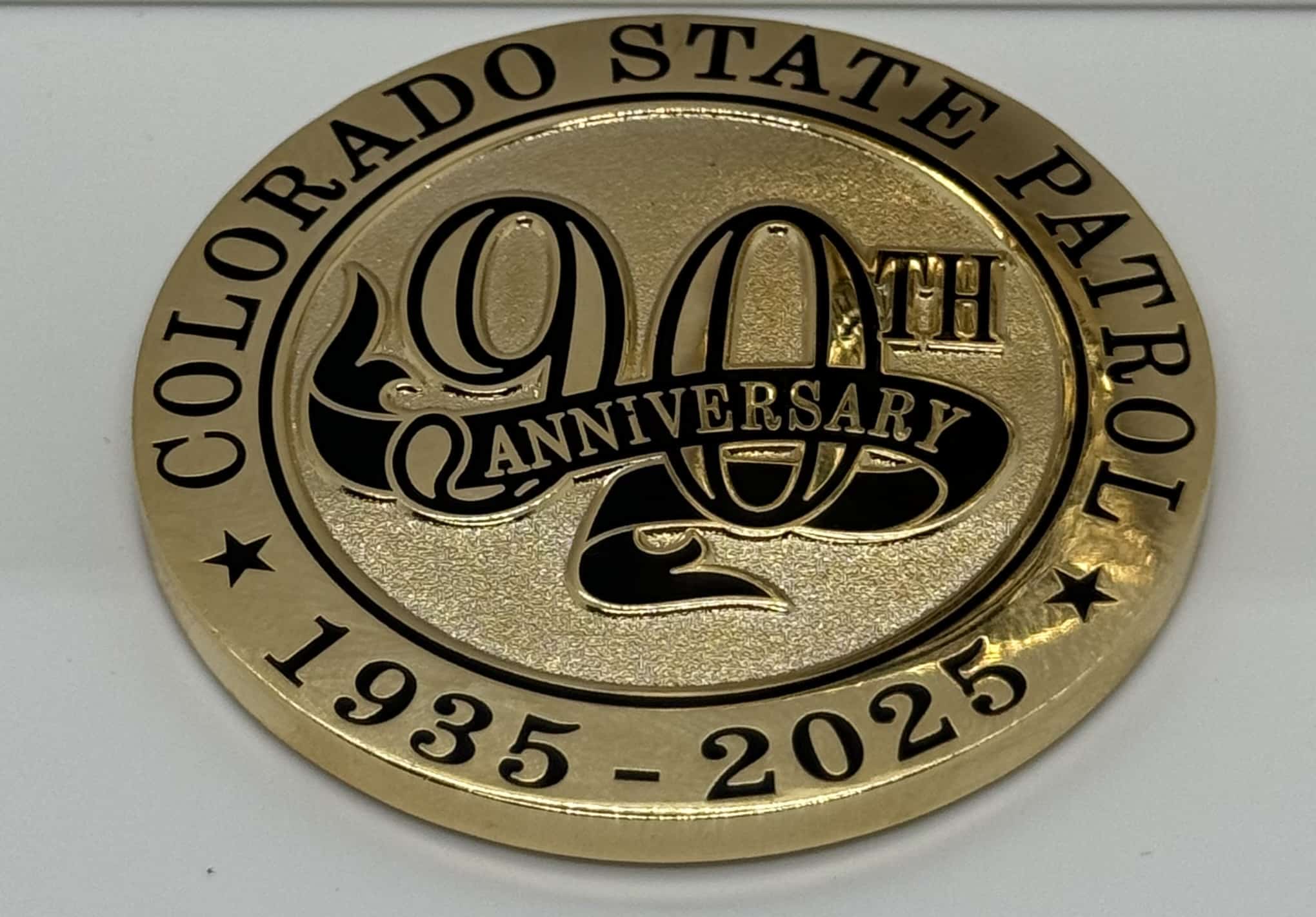 90th Anniversary Challenge Coin (Black Ribbon) - Image 3