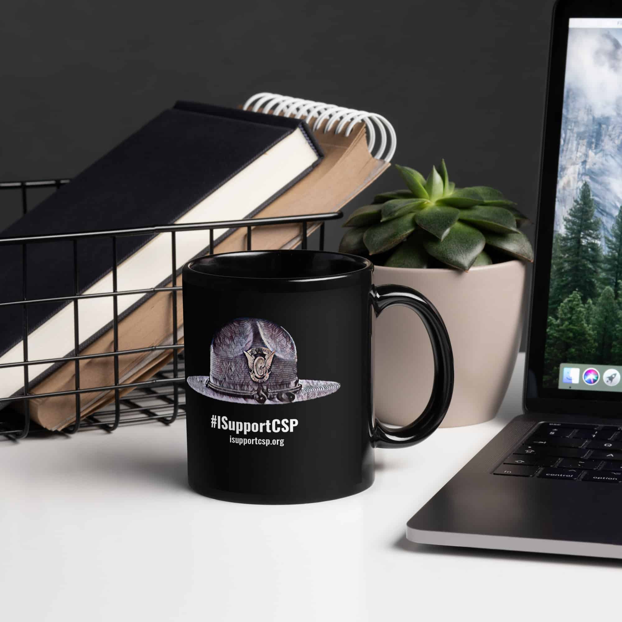 #ISupportCSP - Black Glossy Mug