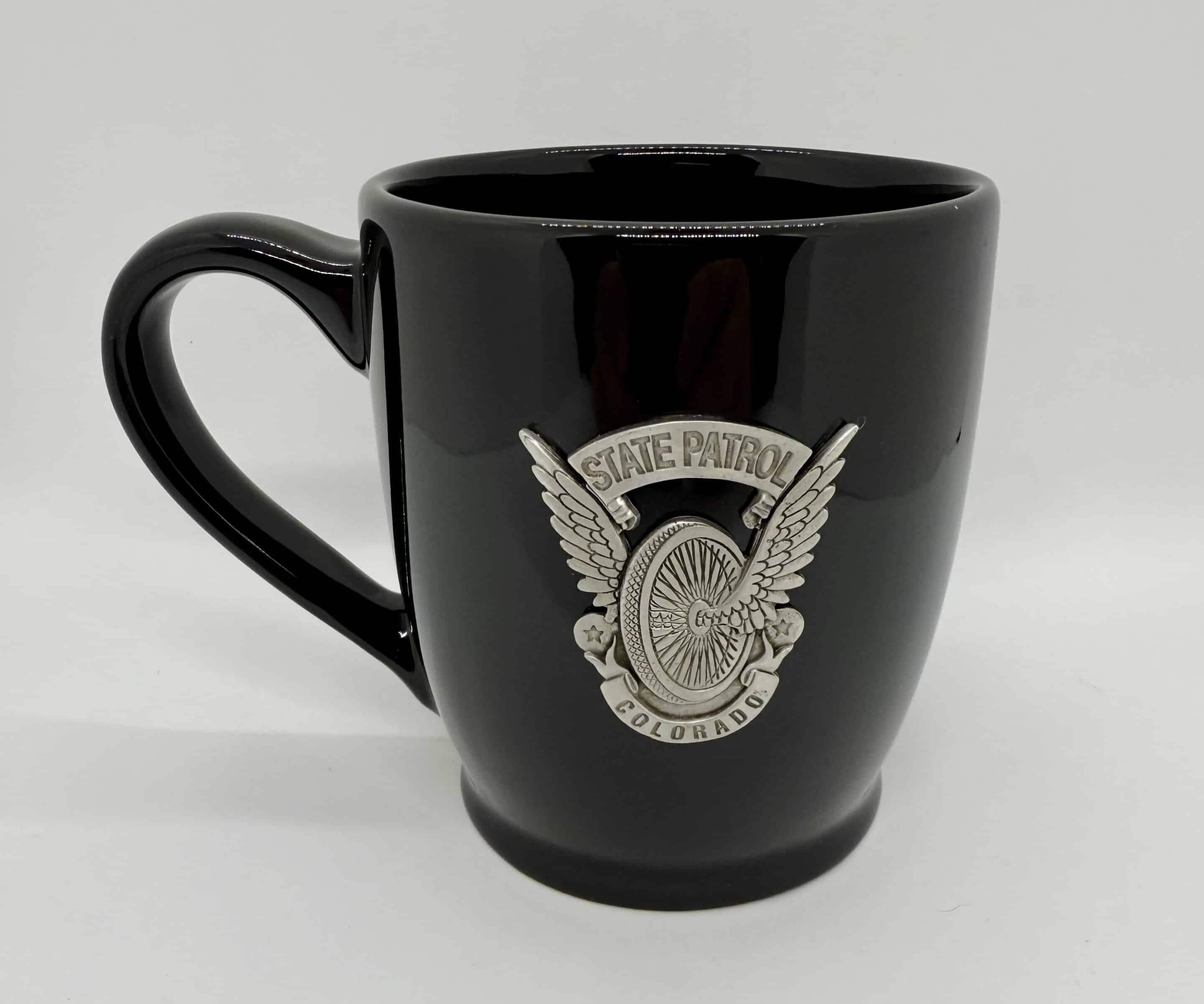 Pewter Flying Wheel Black Bistro Coffee Cup