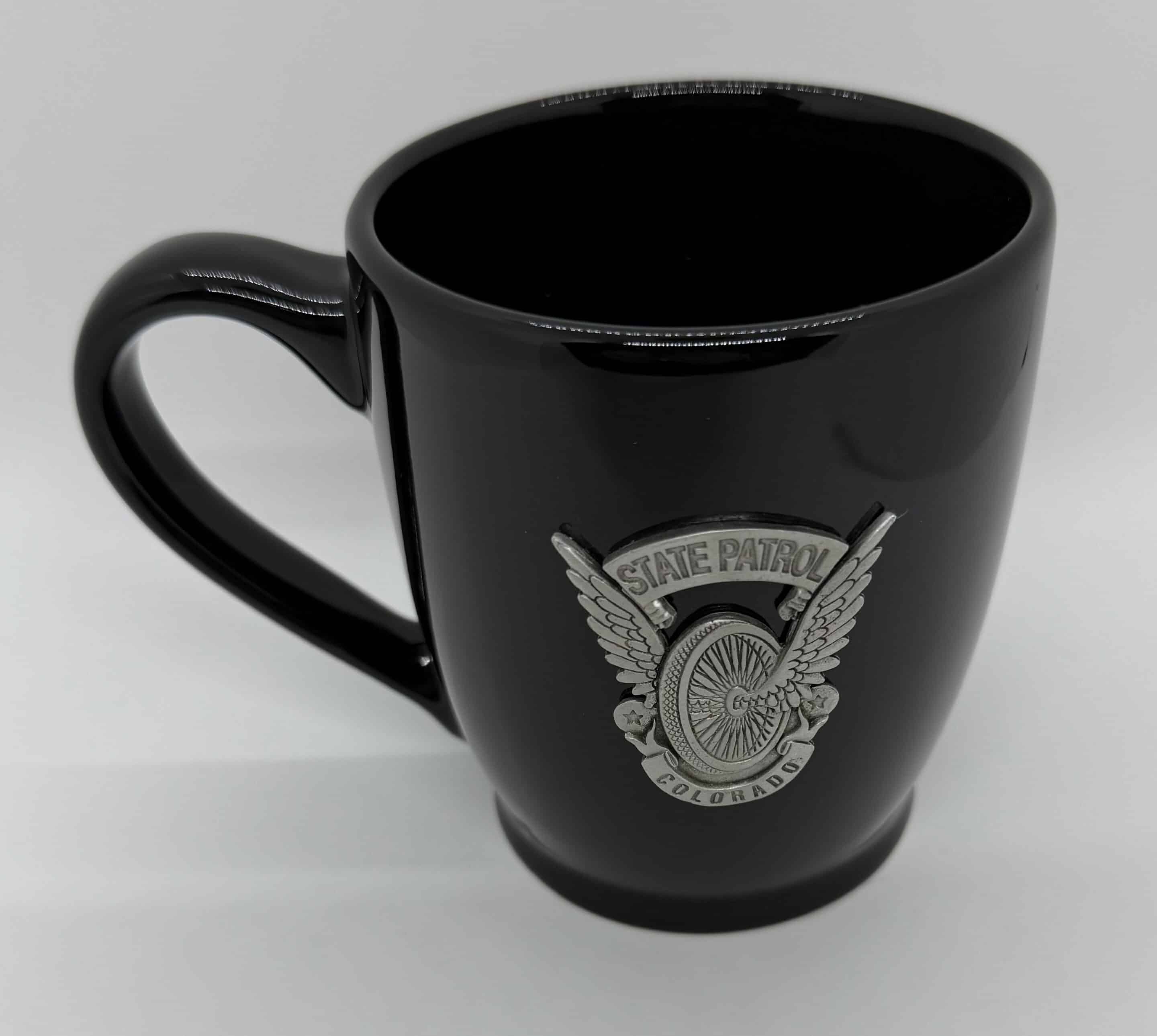 Pewter Flying Wheel Black Bistro Coffee Cup - Image 2