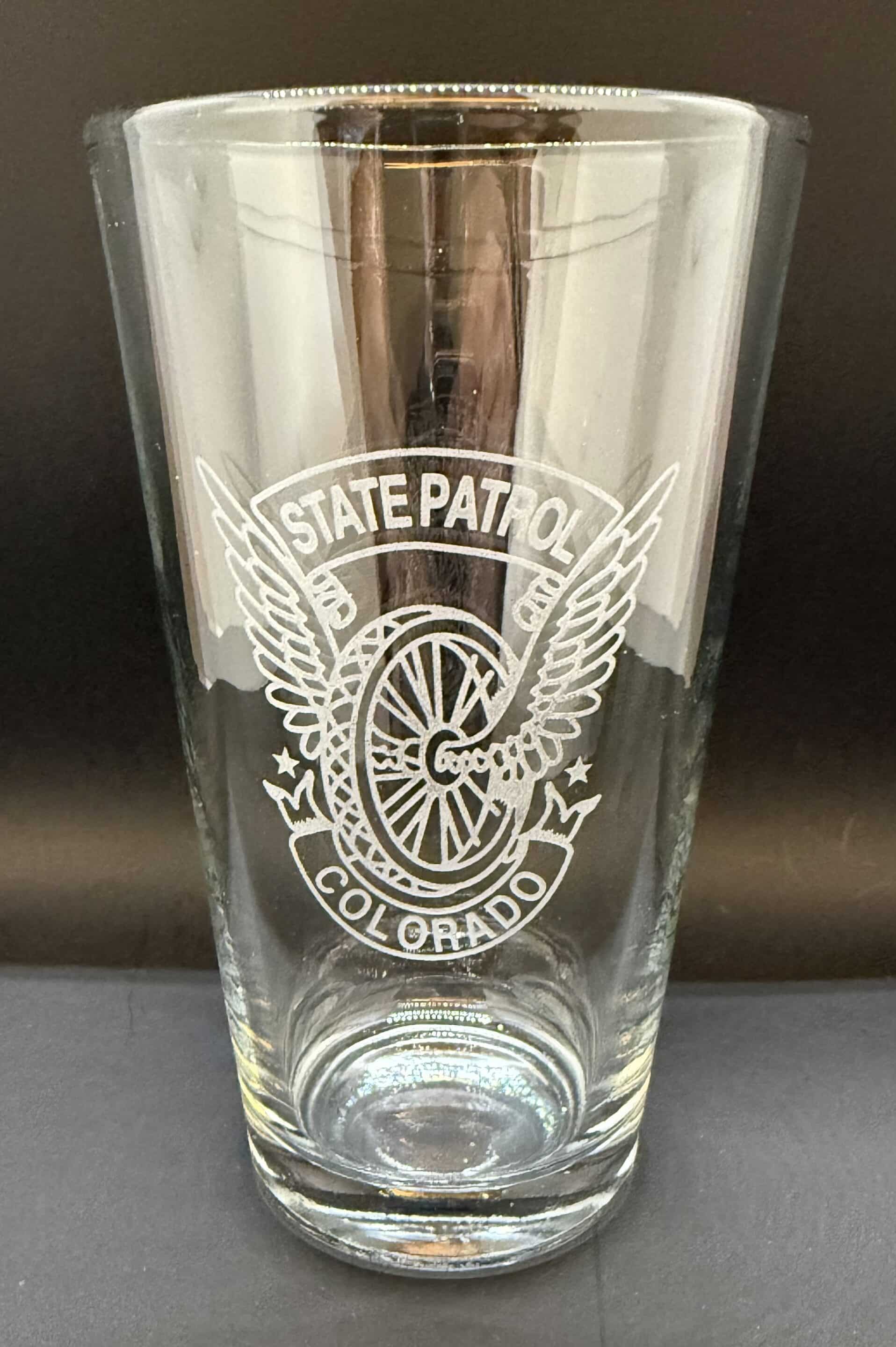 Flying Wheel Pint Glass