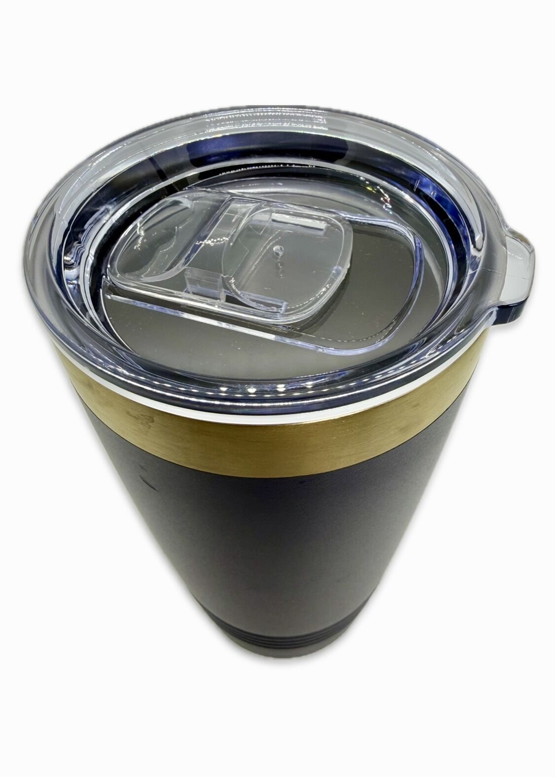 Flying Wheel Engraved Coffee Tumbler - Navy & Gold - 20 oz - Image 3